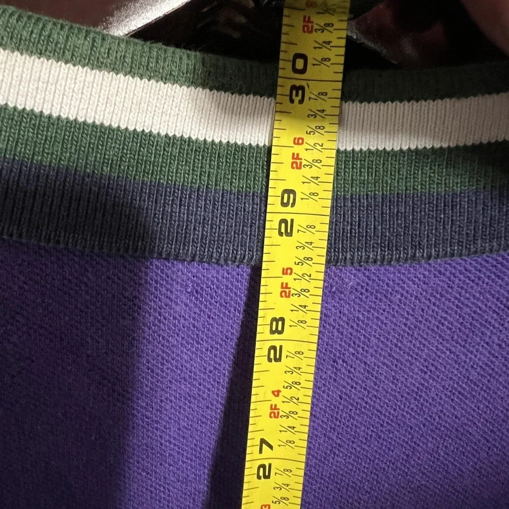 Polo Ralph Lauren Polo Shirt Mens L Purple Custom Slim Fit Big Pony 3 Striped
